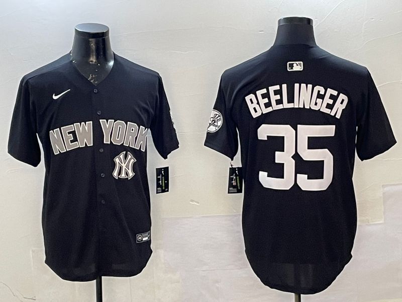 Men New York Yankees 35 Beelinger Black Game Nike 2025 MLB Jersey style 4
